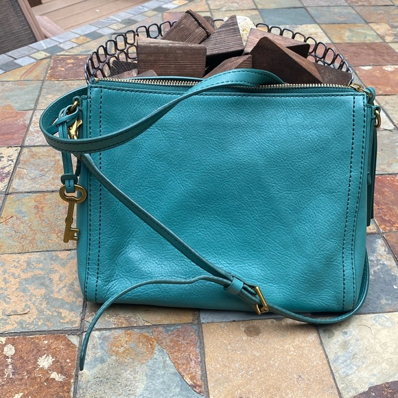 Turquoise, blue, fossil purse, cross body - Picture 4 of 4